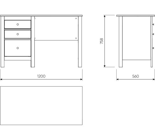 Офисный стол Mio Tesoro Сага 120x56 2.08.06.160.16 темно-бирюзовый/ясень
