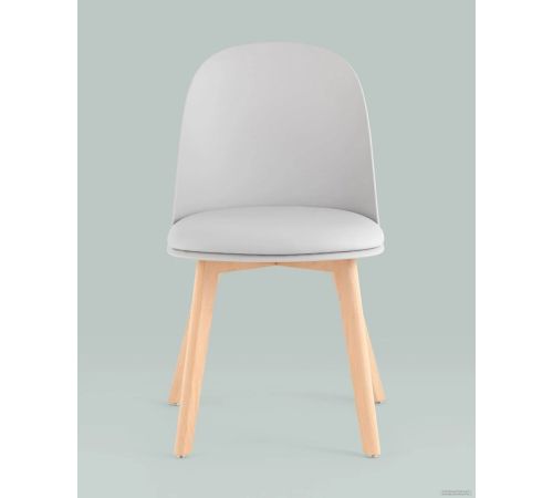 Стул Stool Group Fog с подушкой SL-7022DM светло-серый, деревянные ножки