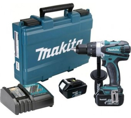Дрель-шуруповерт Makita DDF458RFE с 2-мя АКБ, кейс