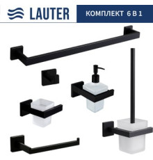 Набор аксессуаров для ванной Lauter 21SH71062+21SH71092+21SH71072+21SH71092+21SH71012+21SH71112 Matt Black, 6 предметов