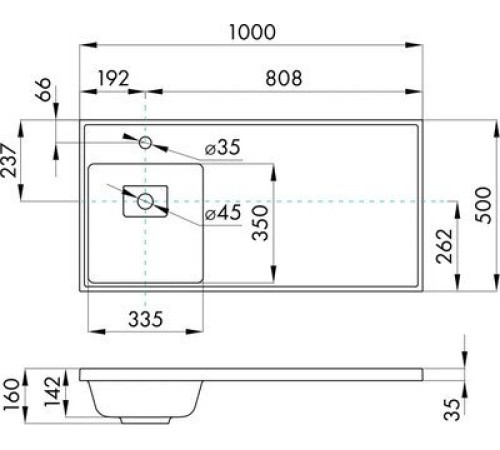 Умывальник Акватон Лайн 100 1A72853KLF01L