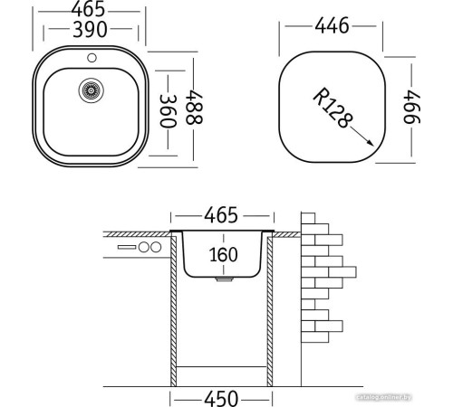 Кухонная мойка Ukinox Галант GAM465.488 GT6K 0C