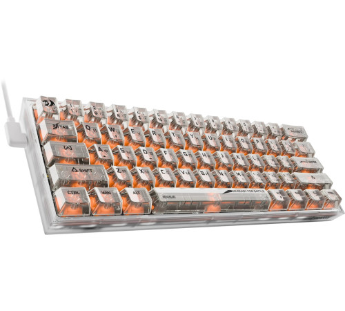 Клавиатура Redragon Fizz прозрачный/белый