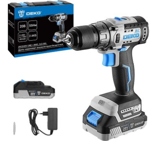 Дрель-шуруповерт Deko ZKCD20V One+ 084-1003 с 2-мя АКБ, кейс