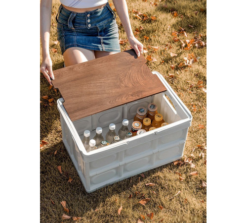 Органайзер для хранения Happy Home складной со столиком и ручками HH-003 30 л белый