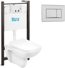 Унитаз подвесной Roca Debba 893104970 + 8901130B2 с кнопкой