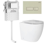 Унитаз приставной Roxen Antares в комплекте с инсталляцией Attach 5 в 1 967071 кнопка: пастель бежевый