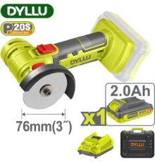 Угловая шлифмашина Dyllu DTLAP573 с 1-им АКБ, кейс
