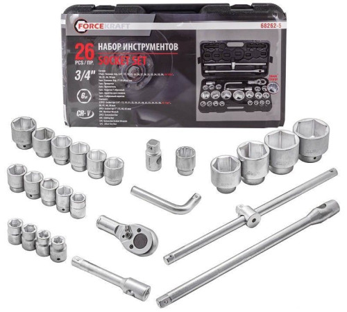 Универсальный набор инструментов ForceKraft FK-68262-5 26 предметов