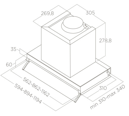 Кухонная вытяжка Elica Boxin LX/IX/A/60 PRF0114760A