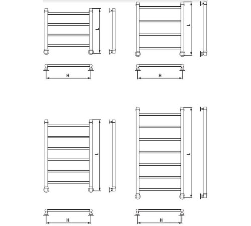 Полотенцесушитель Luxon FJ 80x50 нижнее подключение