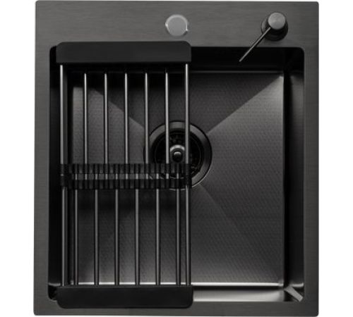 Кухонная мойка Aquaforta 450*500, коландер, дозатор BLACK DECOR