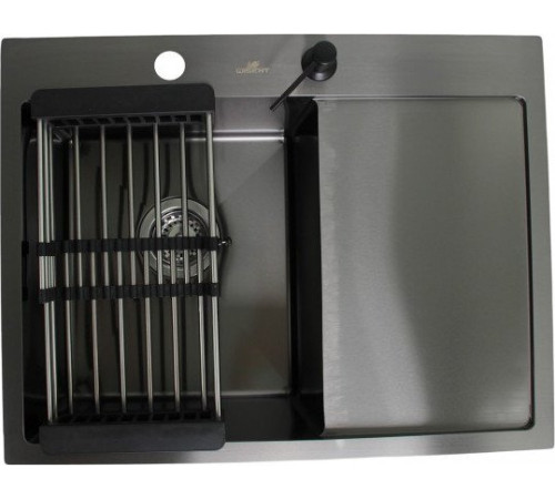 Кухонная мойка Wisent WS-36550B-L/GER013 с сифоном, дозатором и коландером