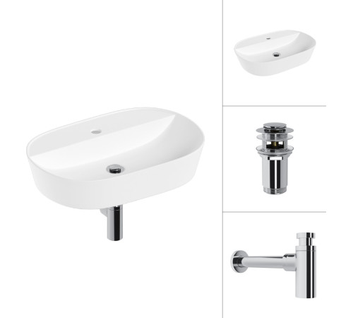 Умывальник Lauter 21460-60 + клапан 21190CH + сифон 21635CH хром