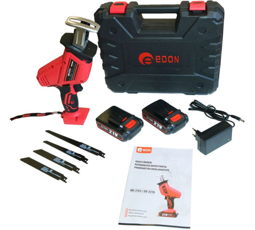 Сабельная пила Edon AD-21FJ с 2-мя АКБ, кейс