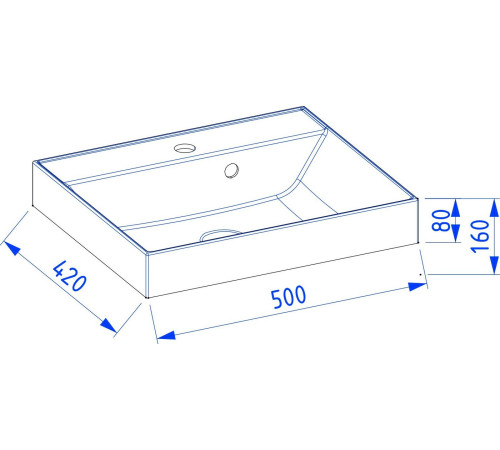 Умывальник Lauter Melisa 50 искусственный мрамор