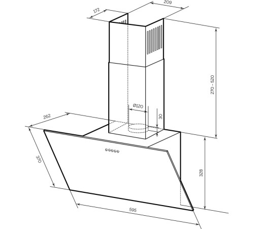Кухонная вытяжка LEX Moza 600 R1 черный