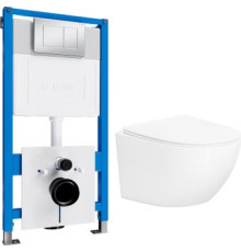 Унитаз подвесной Lauter Sulzdorf с микролифтом и кнопкой смыва 219703J белый/сатин