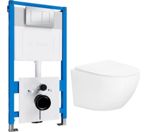 Унитаз подвесной Lauter Sulzdorf с микролифтом и кнопкой смыва 219703J белый/сатин