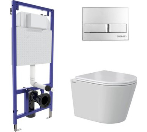 Унитаз подвесной Berges Wasserhaus Vita Rimless 043371 с сиденьем