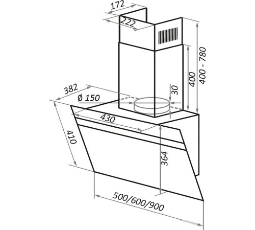 Кухонная вытяжка MAUNFELD Medway 60 белый/сатин
