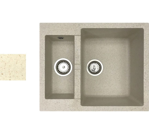 Кухонная мойка БелЭворс Duet R бежевый, без сифона
