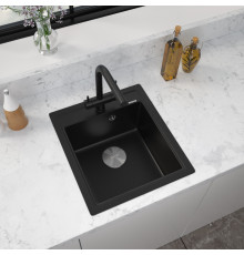 Кухонная мойка ZorG Rock 46 Premium black metallic