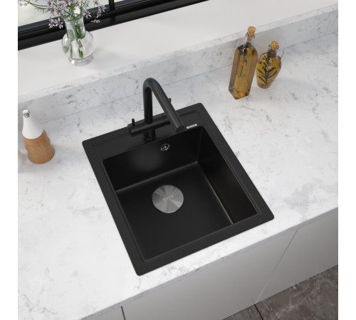 Кухонная мойка ZorG Rock 46 Premium black metallic