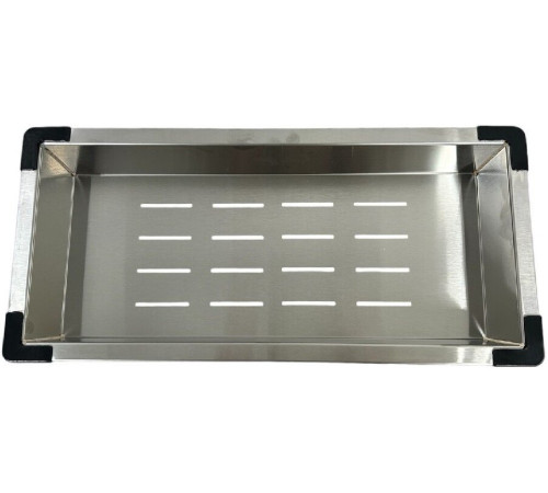 Кухонная мойка Schtoff Best Premium Silver 5550 + коландер K-1 BLACK + дозатор SD-1 SILVER