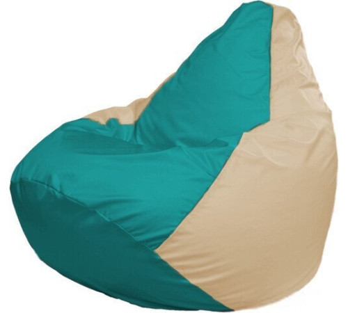 Кресло-мешок Flagman Груша Макси Г2.1-293 бежевый/бирюзовый