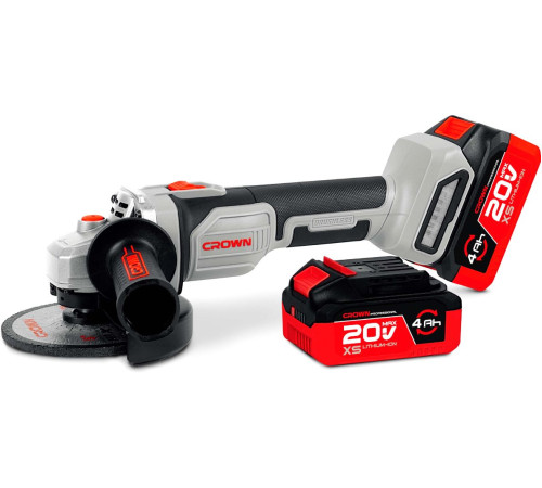 Угловая шлифмашина Crown CT23026-125XS-4 BMC с 2-мя АКБ