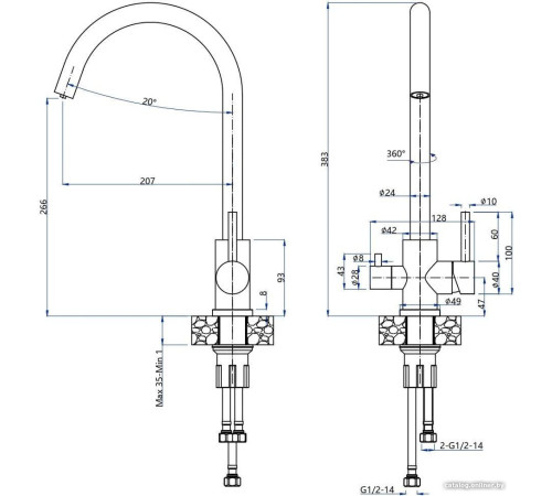 Смеситель GranFest QUARZ GF-Z5420 черный