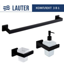 Набор аксессуаров для ванной Lauter 21SH71062 + 21SH71092 + 21SH71012 Matt Black, 3 предмета