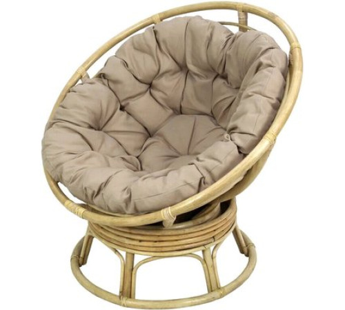 Кресло-качалка Garden Story Папасан Roker D110 вращающееся CV-18H медовый/бежевый