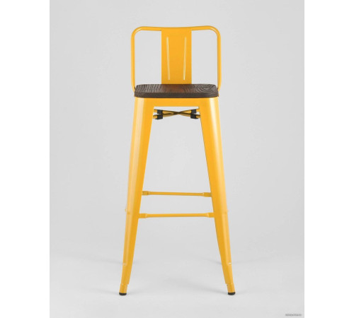 Стул Stool Group Tolix со спинкой YD-H765E-W LG-06 желтый глянцевый/темное дерево