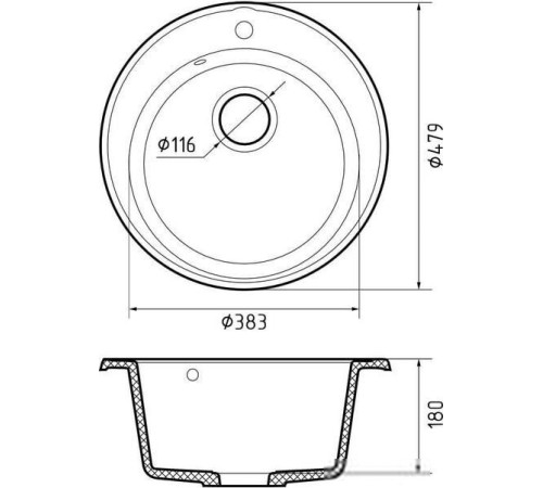 Кухонная мойка GranFest QUARZ Z-08 темно-серый