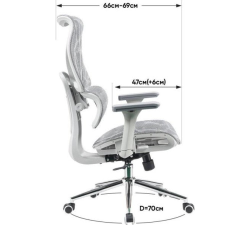 Офисное кресло myroo Office Wizard HS-3853H-1-G light grey