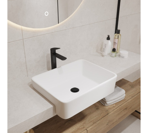 Умывальник Lauter 21675 + клапан 21190W + сифон 21635W белый матовый