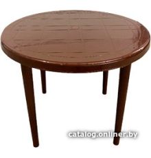 Садовый стол БИМАпласт круглый коричневый