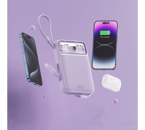 Внешний аккумулятор XO PR243 10000mAh фиолетовый