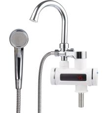 Проточный электрический водонагреватель кран+душ Unipump BEF-001-03 с дисплеем и душевой лейкой