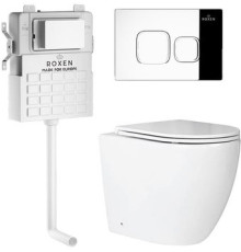 Унитаз подвесной Roxen Attach 966940 кнопка хром глянец