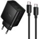 Сетевое зарядное Hoco N75 USB Type-C черный