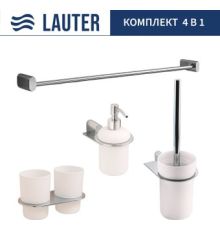 Набор аксессуаров для ванной Lauter 21SH2081 + 21SH42091 + 21SH42011 + 21SH2111 Chrome, 4 предмета
