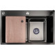 Кухонная мойка Stellar Decor S7045NB-A-D нано черный, c доской