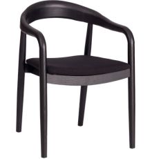 Стул с подлокотниками TetChair Baldur дерево вяз/ткань лен, черный/черный лен