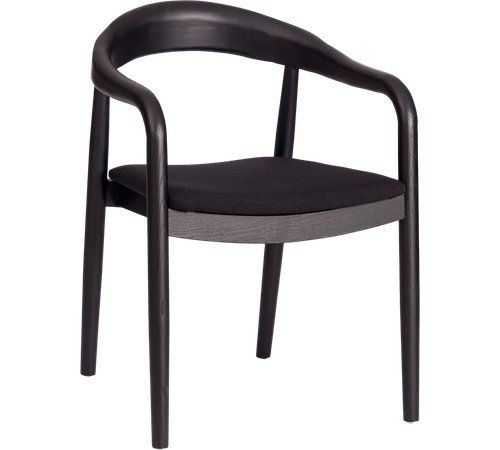Стул с подлокотниками TetChair Baldur дерево вяз/ткань лен, черный/черный лен