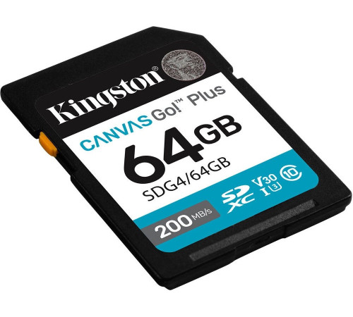 Карта памяти Kingston Canvas Go! Plus SDXC 64GB SDG4/64GB