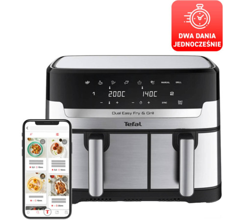 Аэрогриль аэрофритюрница Tefal Dual Easy Fry & Grill EY905D10