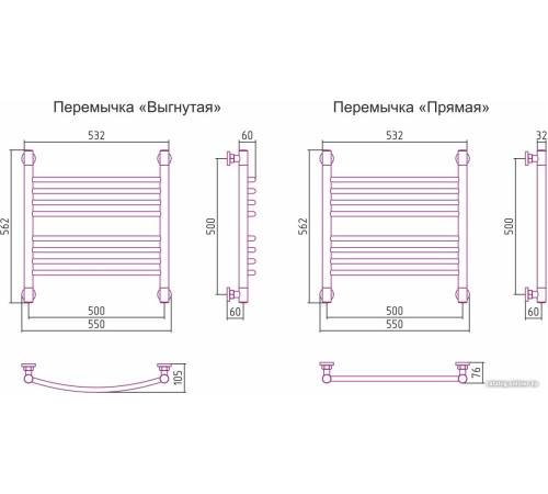 Полотенцесушитель Сунержа Богема+ 500x500 00-0220-5050